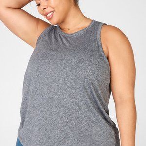 Dry-Flex Twisted Open Back Tank, 2x Gray